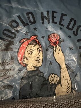 Women’s Blue Graphic Tee - The World Needs More Rosie’s XL